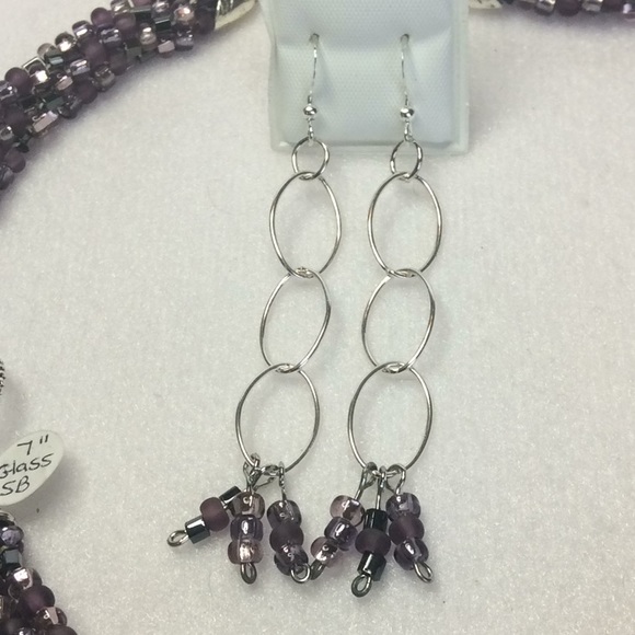 FINAL SALE PRICE Dusty Rose & Purple OOAK Designer Jewelry Set - Picture 6 of 6
